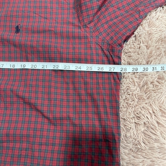 RALPH Lauren Polo Dark Burgundy Checkered Long Sleeve Button Shirt - Picture 8 of 8